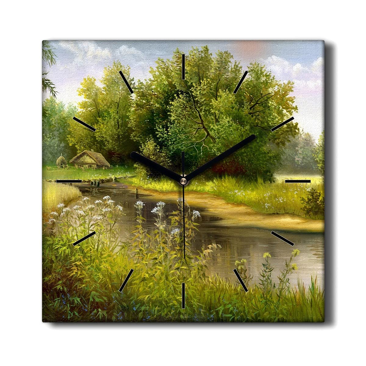 Horloge murale forêt et rivière pour créer un salon cocooning et zen à la maison