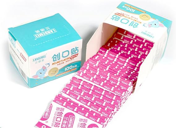 100Pcs Cartoon Woundplast Round Wound Patches Breathable Dressing Bandage With Gentle Border