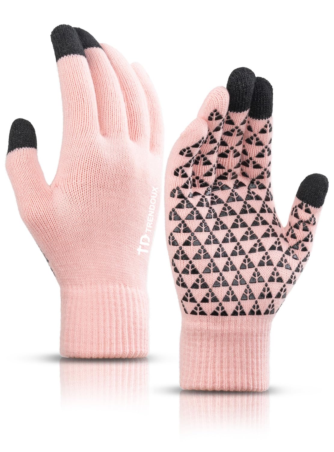 TRENDOUX Winter Gloves for Men Women - Upgraded Touch Screen Cold Weather Thermal Warm Knit Glove for Running Driving Hiking
