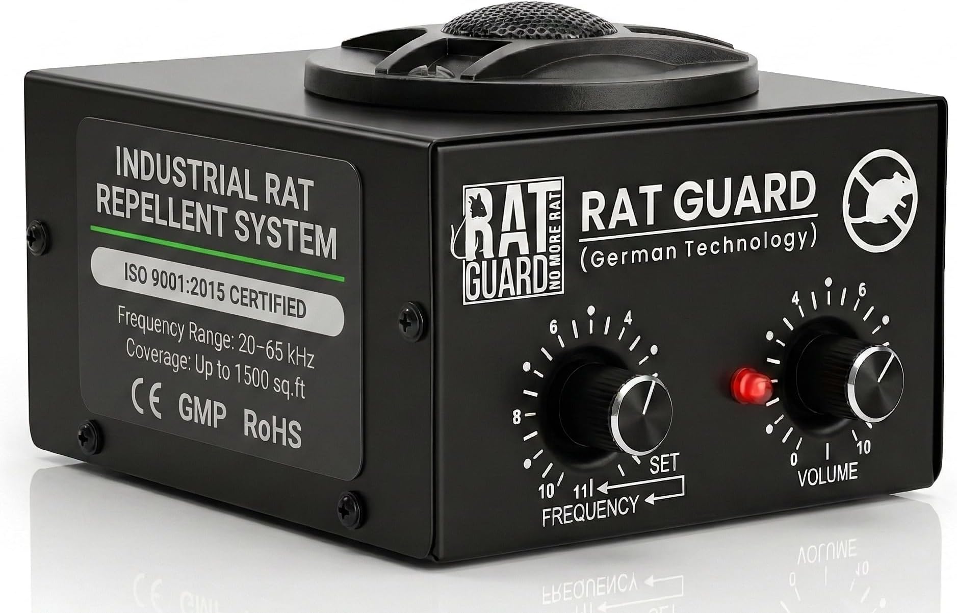 Ratguard Ultrasonic Rat Repellent for Shops & Small Commercial Spaces | Compact Metal Body Machine | Covers up to 1500 Sq Ft | Safe, Non-Toxic, Made in India | 1 Year Warranty