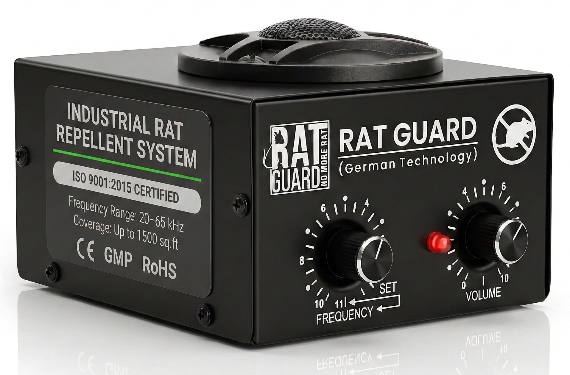 Ratguard Ultrasonic Rat Repellent for Shops & Small Commercial Spaces | Compact Metal Body Machine | Covers up to 1500 Sq Ft | Safe, Non-Toxic, Made in India | 1 Year Warranty