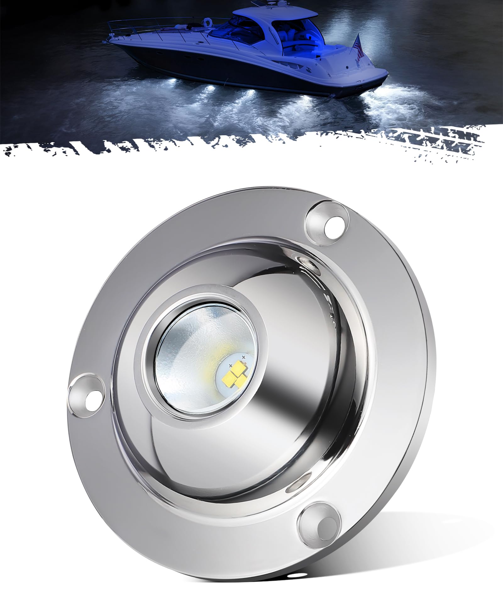 Amazon.com: Partsam 1Pcs High-intensity White LED Underwater Light