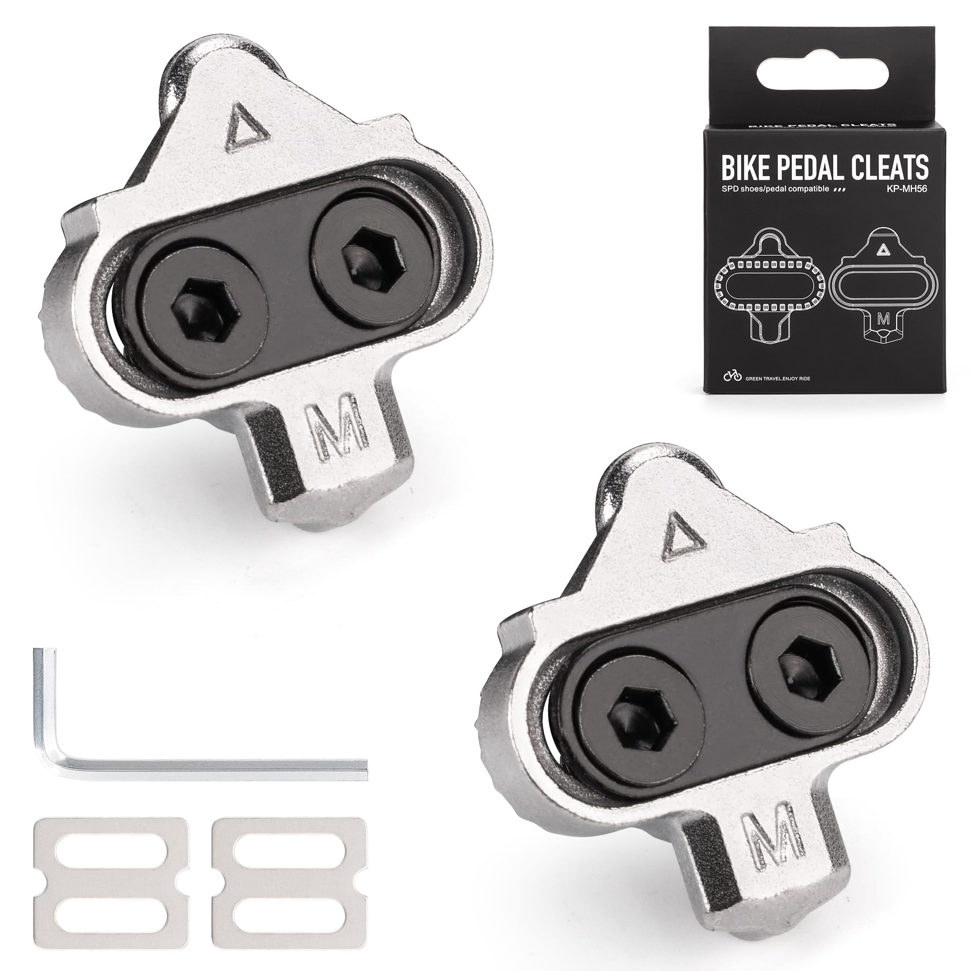GEWAGE SPD Cleats für Shimano SPD 2-Loch-Pedale – wahlweise SH51 12° Float oder SH56 Multi-Release – CrMo-Stahl, rutschfeste Cleat-Plates, inkl. Schrauben & Unterlegscheiben