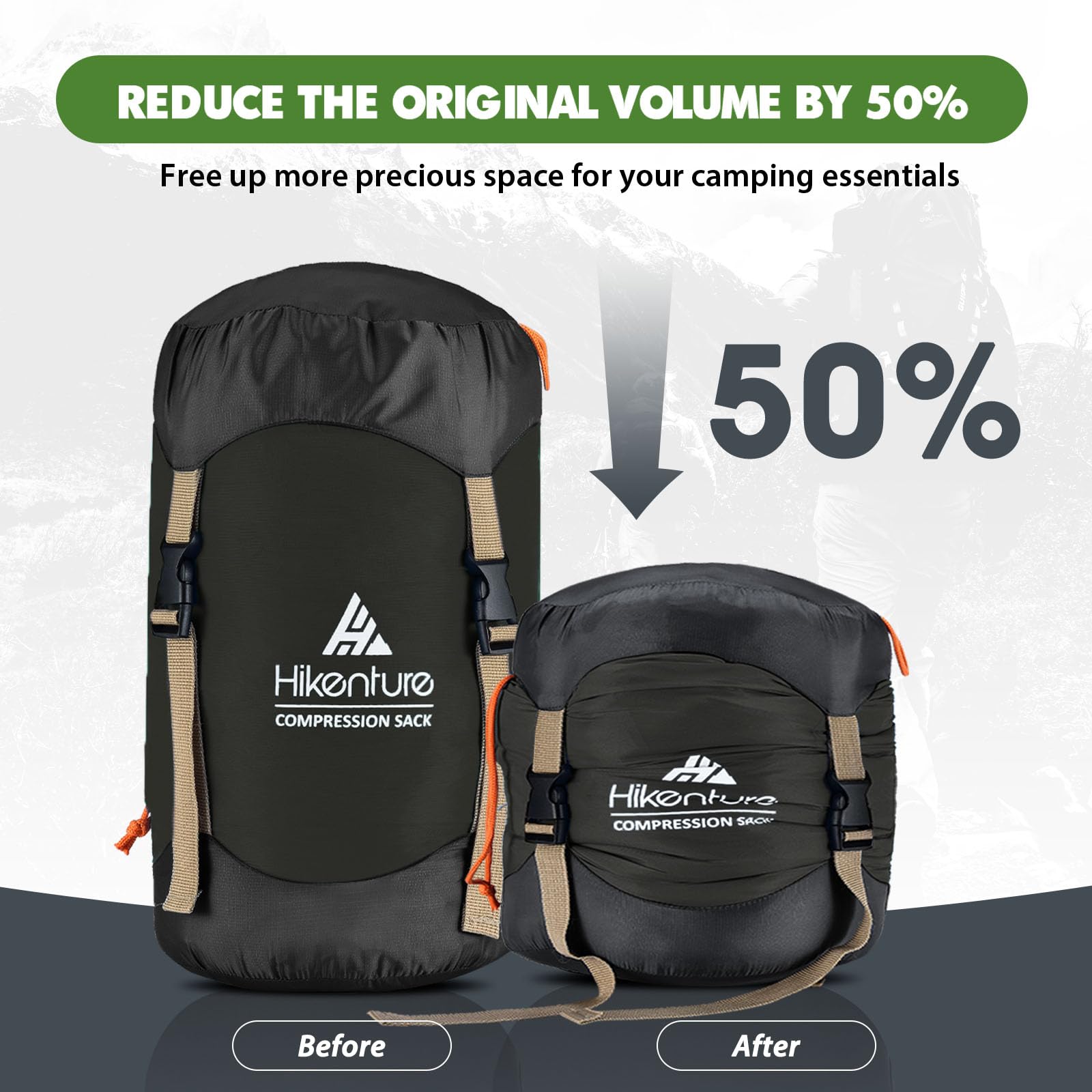 Amazon | Hikenture コンプレッションバッグ 寝袋用 圧縮袋 30L/20L