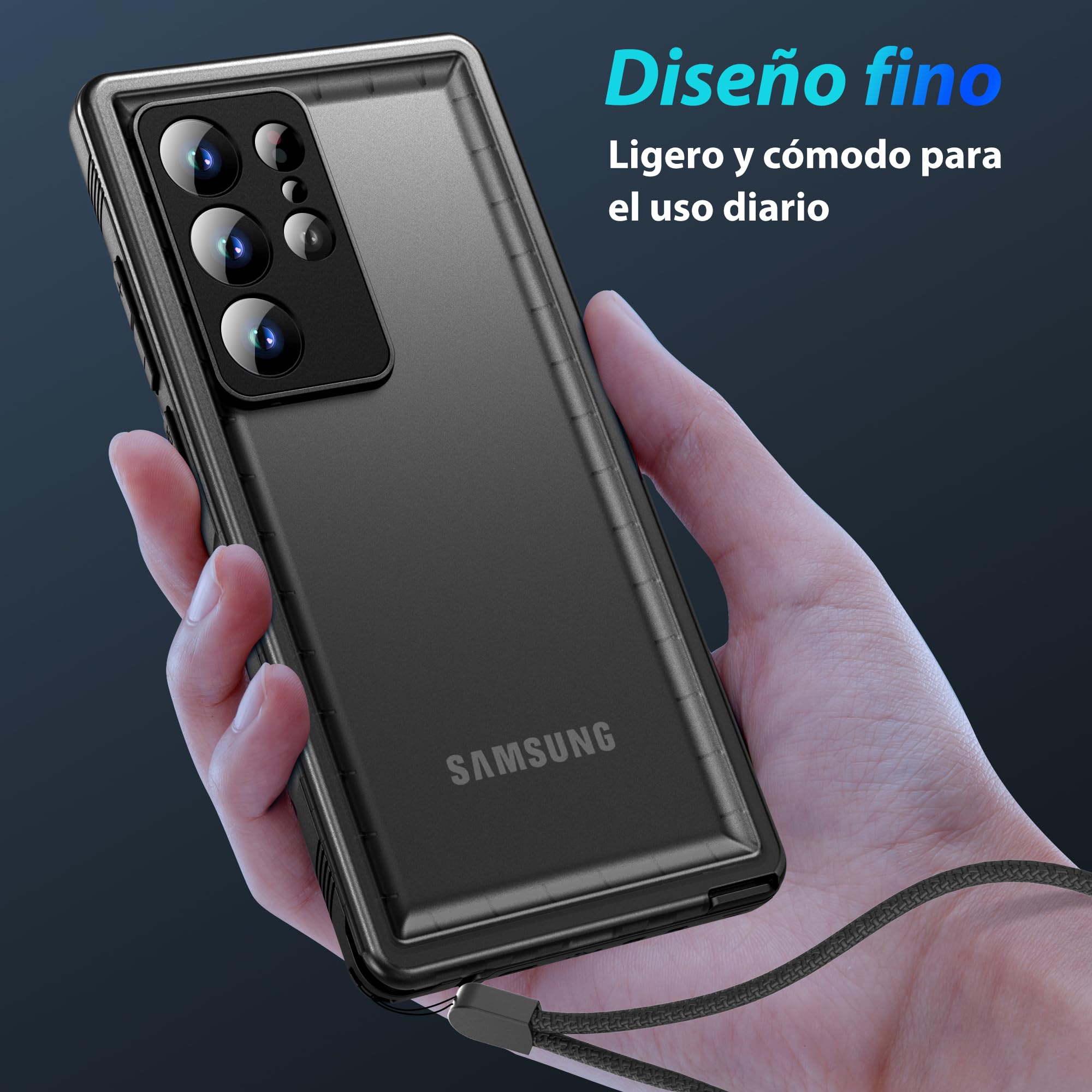 SPORTLINK Funda Samsung Galaxy S24 Ultra Impermeable - 360 Grados Militar Antigolpes Integral Protector [IP68 Waterproof Sumergible] Carcasa Acuatica S24 Ultra Funda con Pantalla/Camara Proteccion