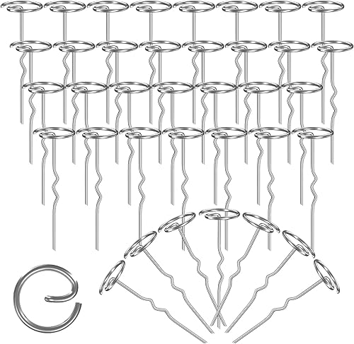 100 grapas mejoradas de 6 pulgadas para paisaje, resistentes, estacas de tela galvanizada de jardín de calibre 11, pasadores superiores circulares