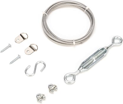 Anti Sag Gate Support Cable Frame Kit for Wooden Fence, White, 1 Pack