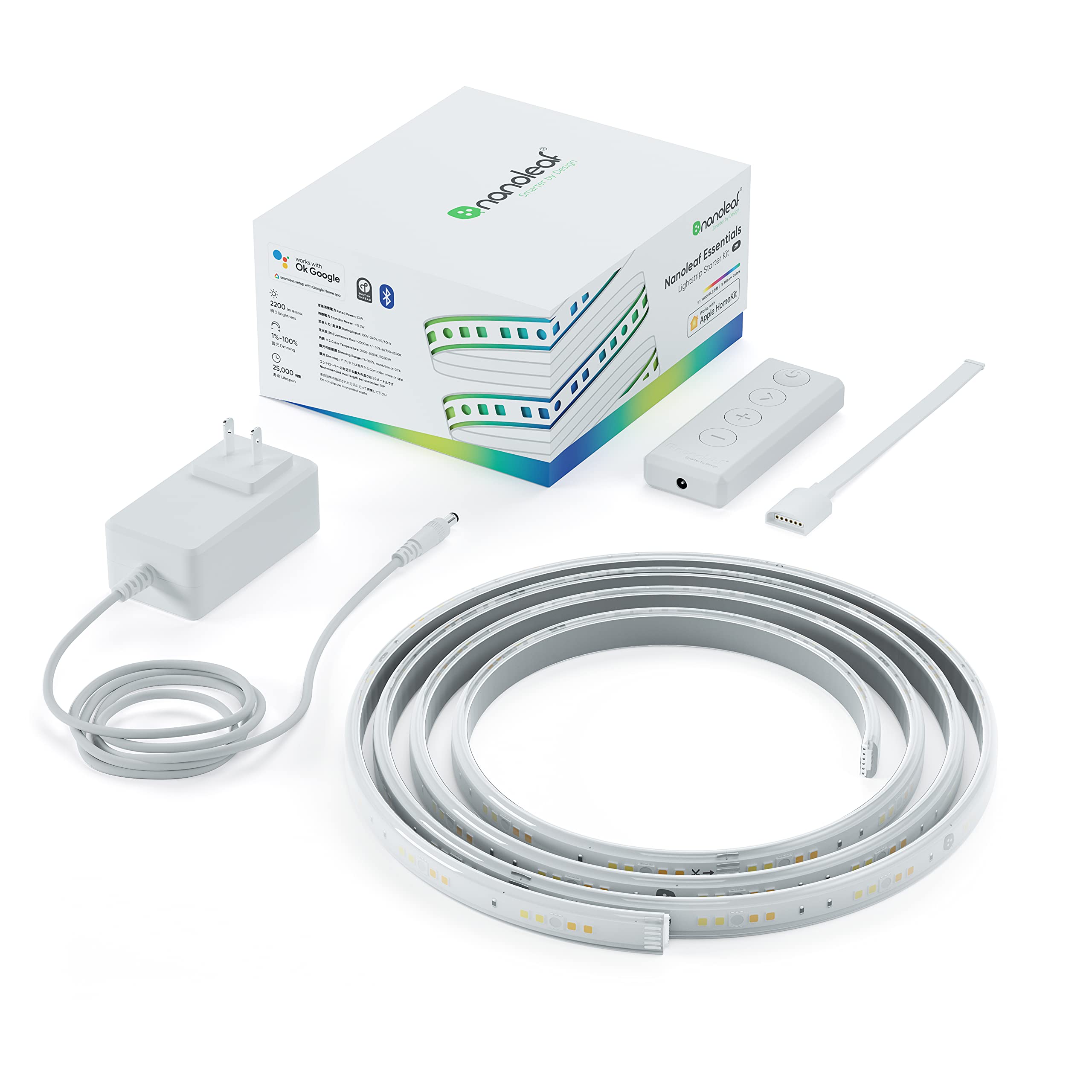 Nanoleaf Essentials Lightstrip スターターパック Amazon.co.jp: Nanoleaf(ナノリーフ) Essentials Lightstrip