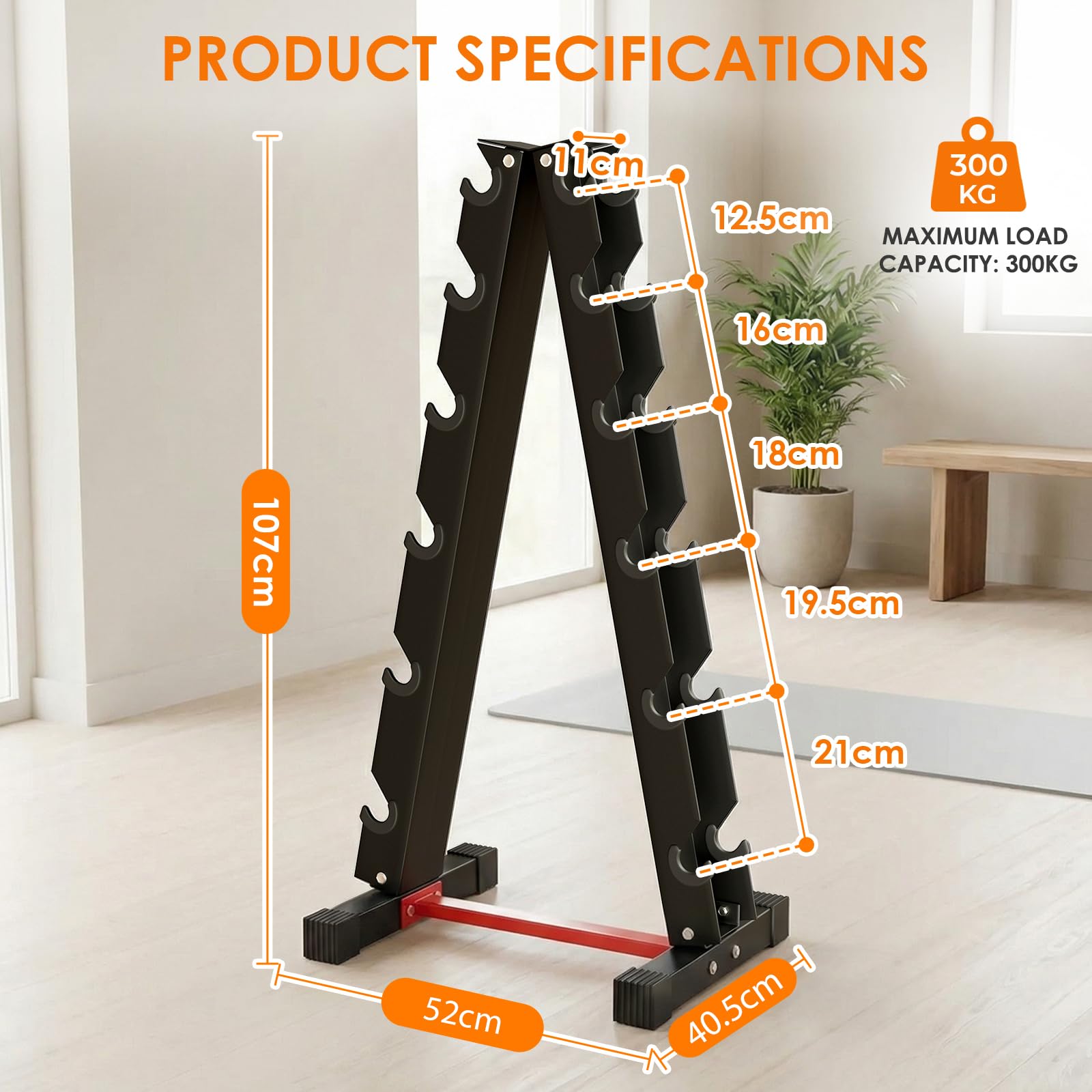 LIFERUN Manubri Rack Porta Pesi Supporto per pesi Palestra Casa Portata max: 300 kg (No Manubri)