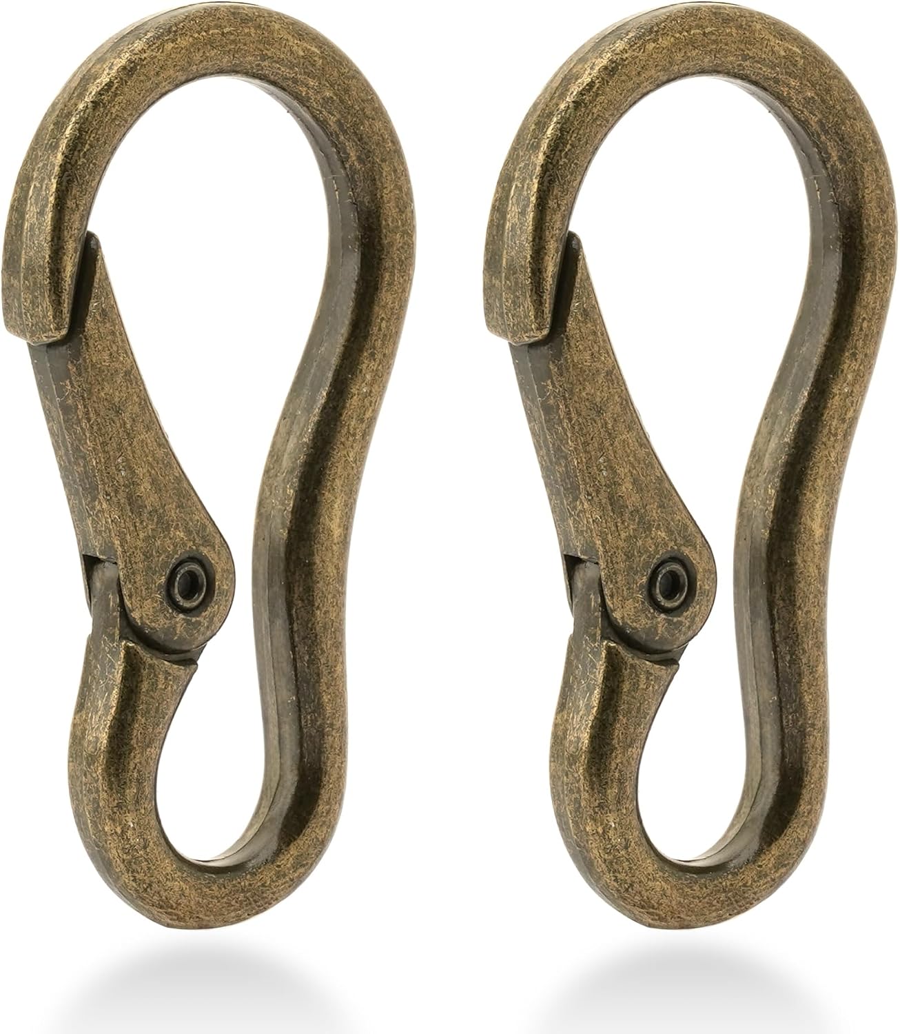 CRAFTMEMORE 2pcs 2 Inches Carabiner Spring Snap Hook Paracord Camping Keychain Accessories Push Gate Spring Clips HR8