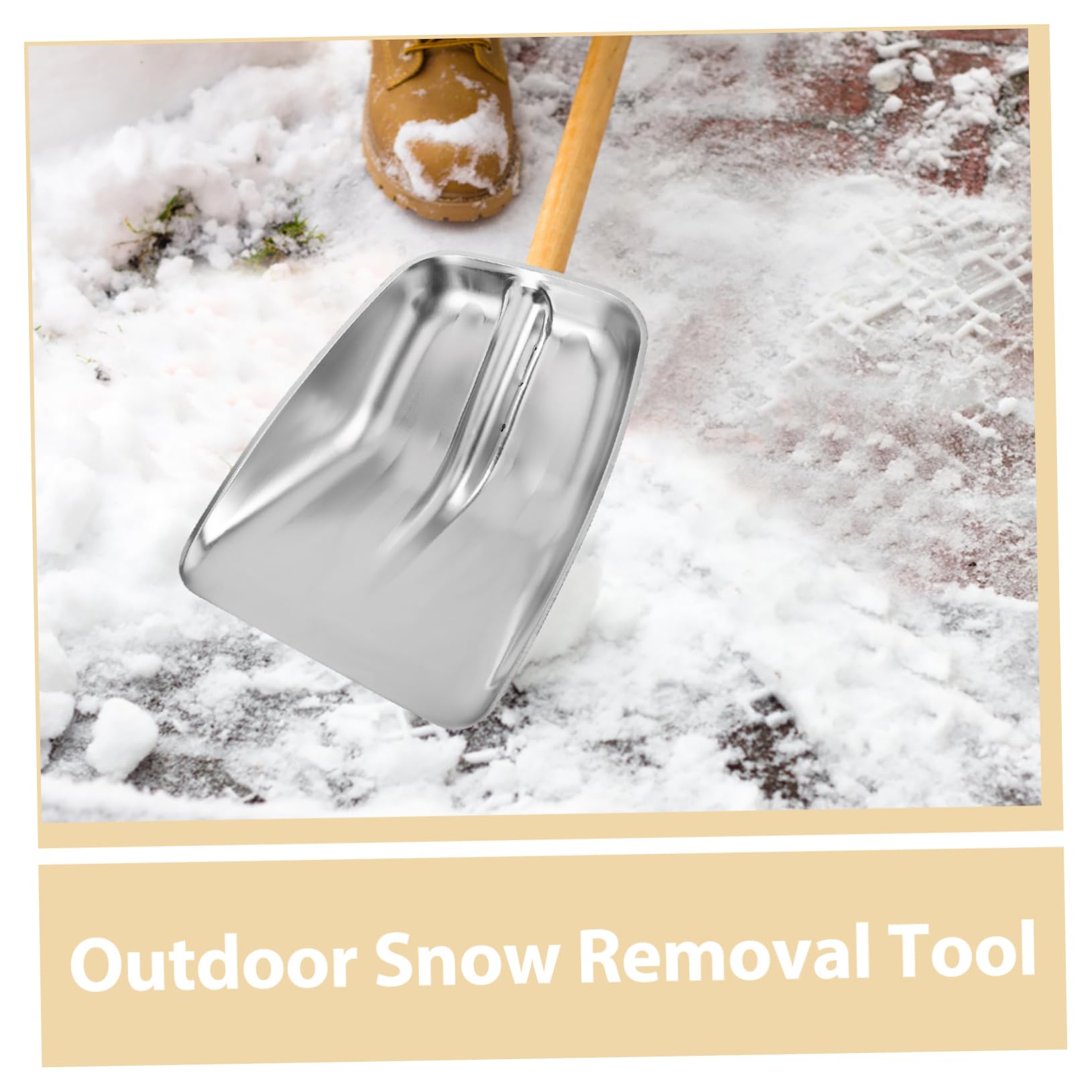 Mipcase Testa di Pala da Neve in Acciaio Inossidabile Argento, Design Efficiente e Facile Installazione, per Rimozione Neve e Gestione Cereali All'aperto