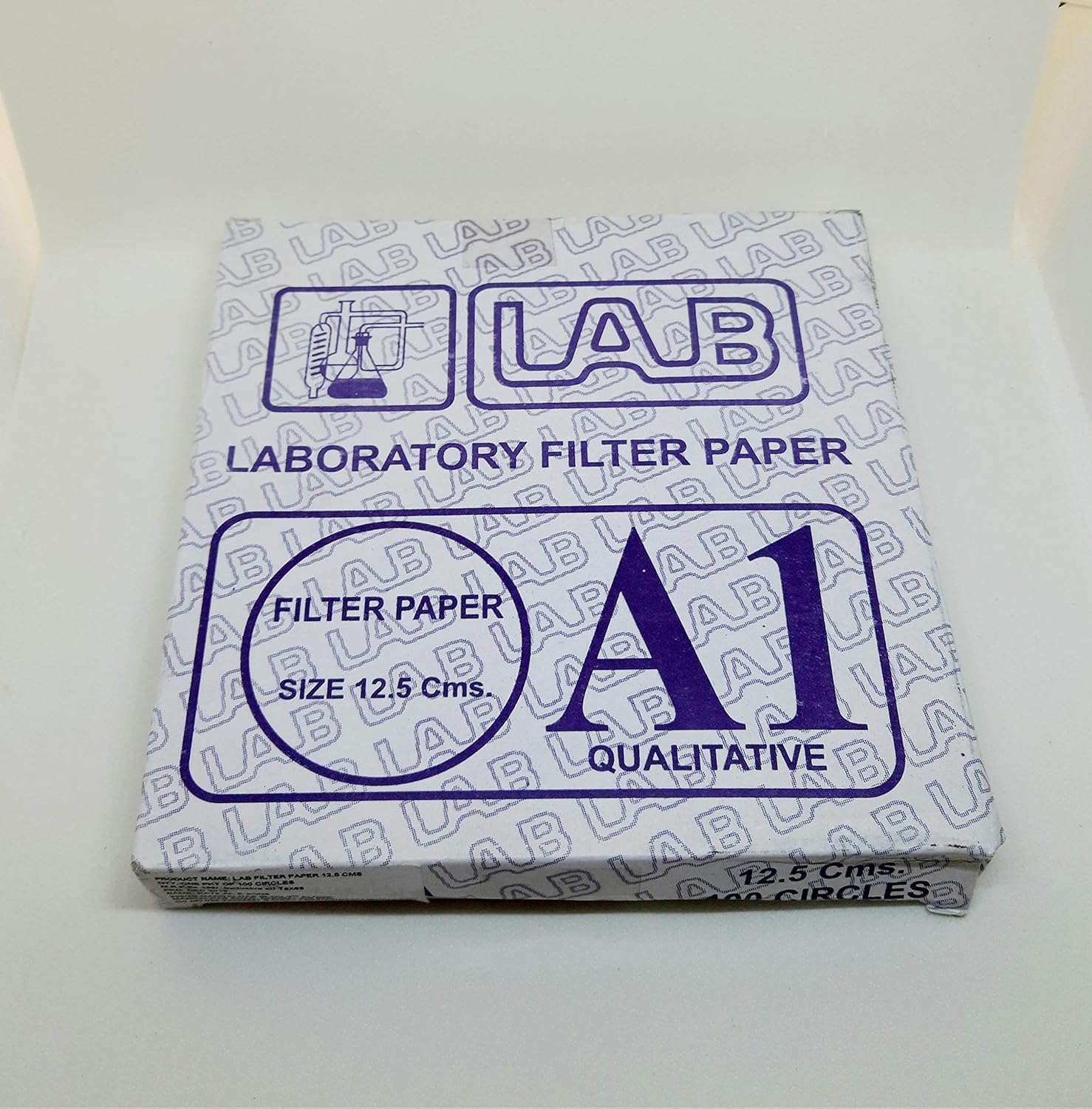 Filter Paper Grade A1, 125 mm | Qualitative Round Sheets 12.5 cm Pack of 100 | Chemistry Lab Experiments for Schools or Laboratory Activities