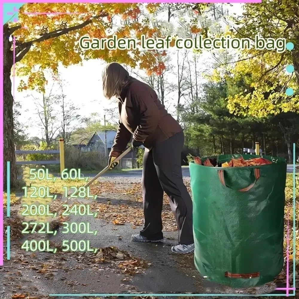 Gartenmüllsack, wasserdichter PP-Beutel, Baumzweige, Verschiedene Gegenstände, Unkraut, gefallene Blätter, Aufbewahrungstasche Gartenabfallsack gartenwerkzeug(200L 65X60CM)