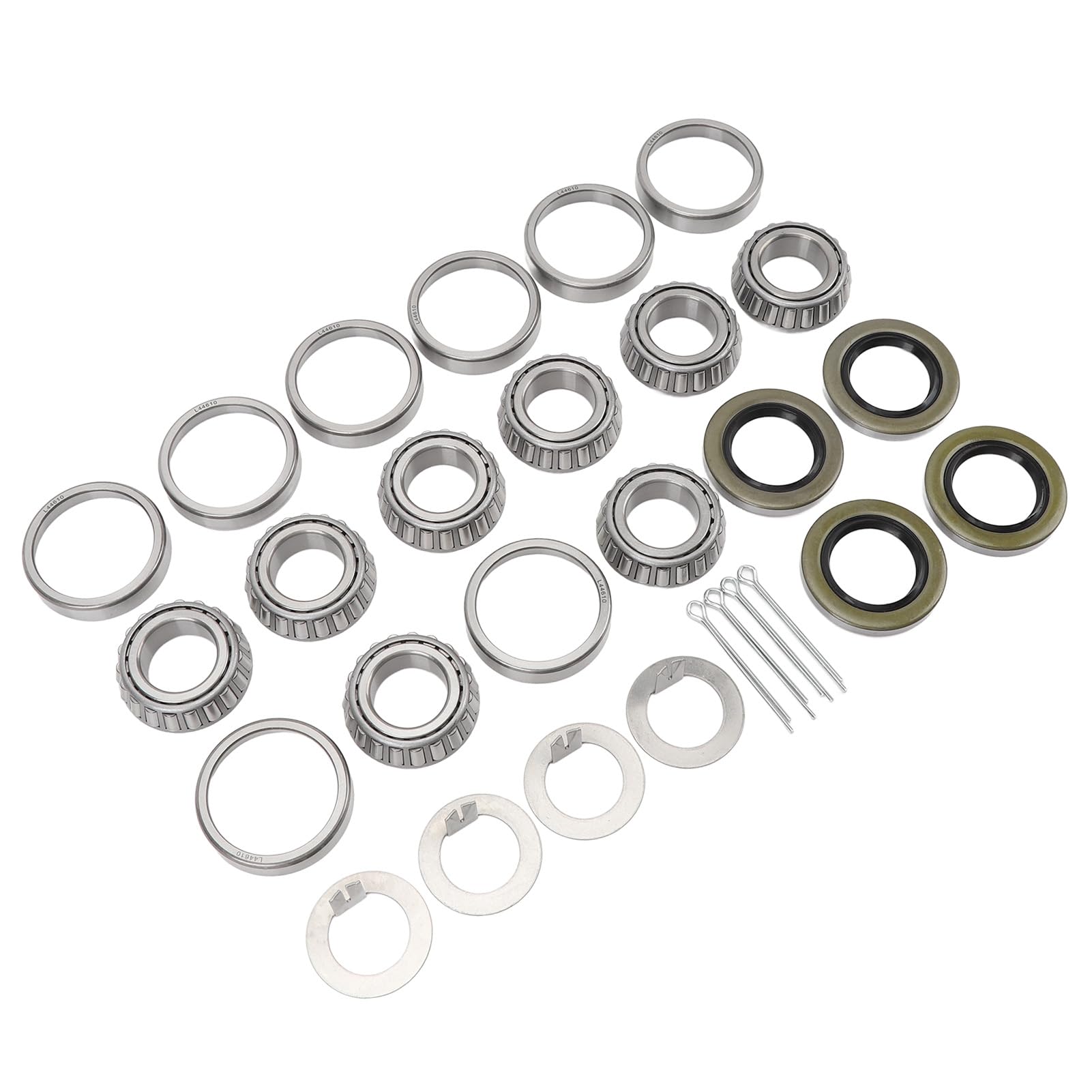 Acouto 4 PC Cuscinetti per della Ruota tra Ruota Kit Lega in Acciaio L44643 Cuscinetti Esterni Interni con Grasso Esterno per 1 Pollice 2000? 2200 Libbre Axle di Usura di