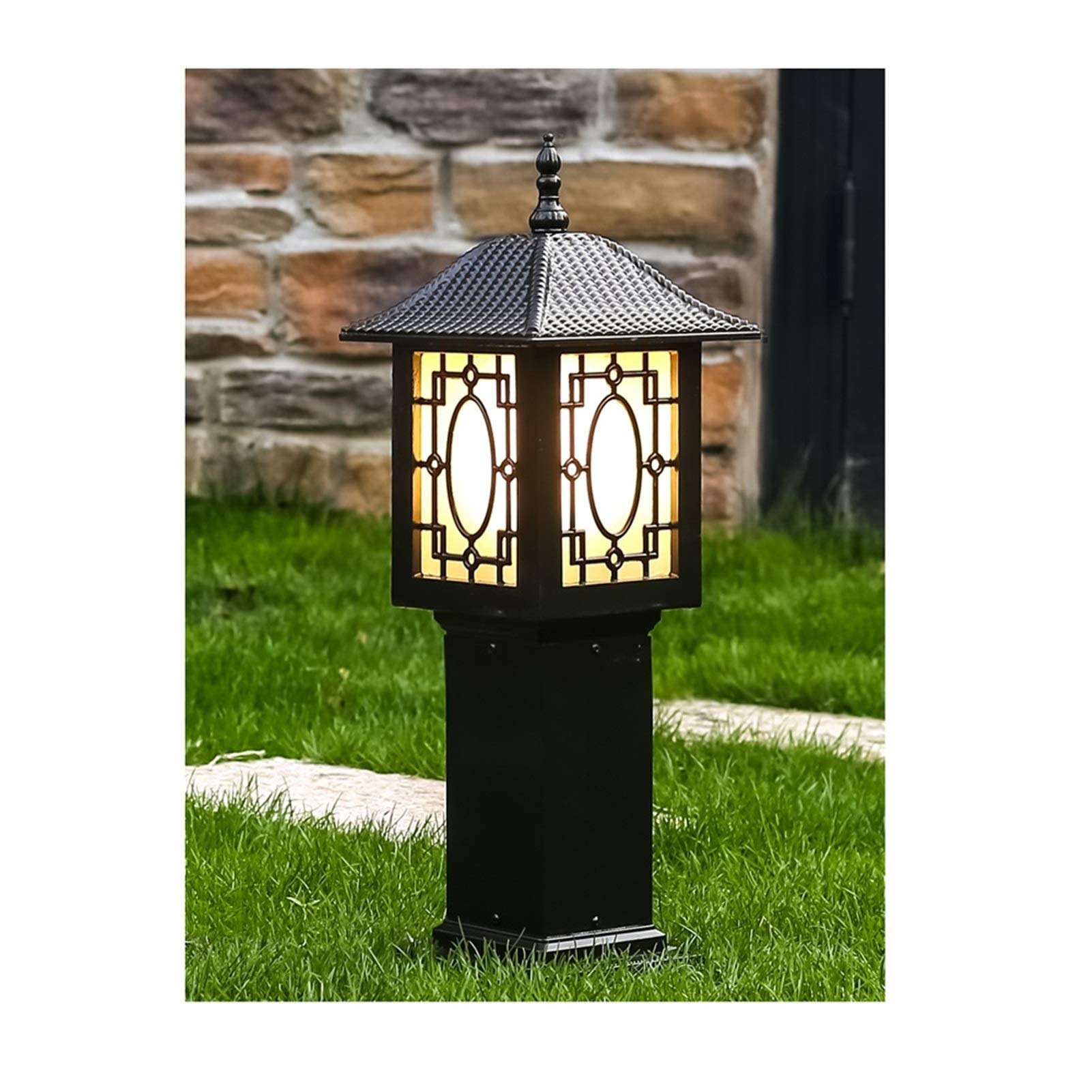 Lampione da Cortile Lampada da Terra per Esterni Antica Cinese Lampada da Giardino Lampada da corridoio per corridoio Lanterna Impermeabile Lampada da palo Alta in Alluminio Antipioggia Villa