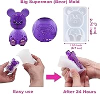 Vista 4 de EuTengHao 132Pcs Animal Silicone Molds DIY Resin Casting Kit Contains 4 Bears 3D Bear Rabbit Cat Paw Mold Necklace Pendant Time Gem Eiffel Tower