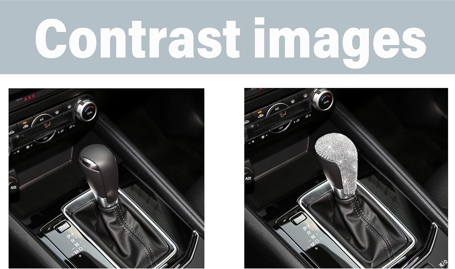 Fit Mazda Gear Box Shifter Bling Crystal Accessory Interior Cover Fit Mazda 3 2014-2018/Mazda 6 2015-2022/CX-3 2016-2020/CX-5 2014-2022/CX-9 2016-2023
