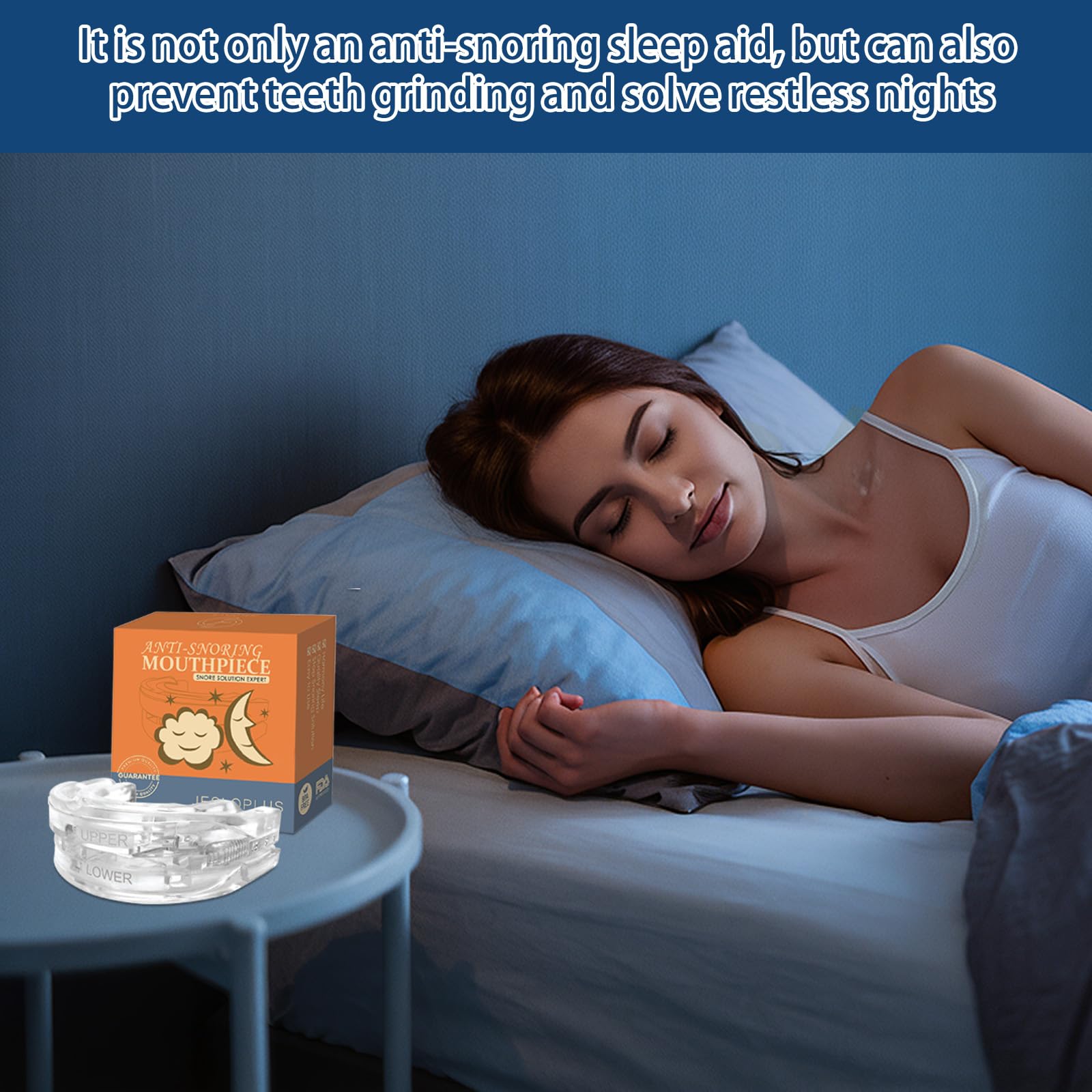 Férula de crujido para la noche, antirronquidos contra ronquidos y crujidos, férula dental, eficaz anti ronquidos, rechinar de dientes para hombres y mujeres