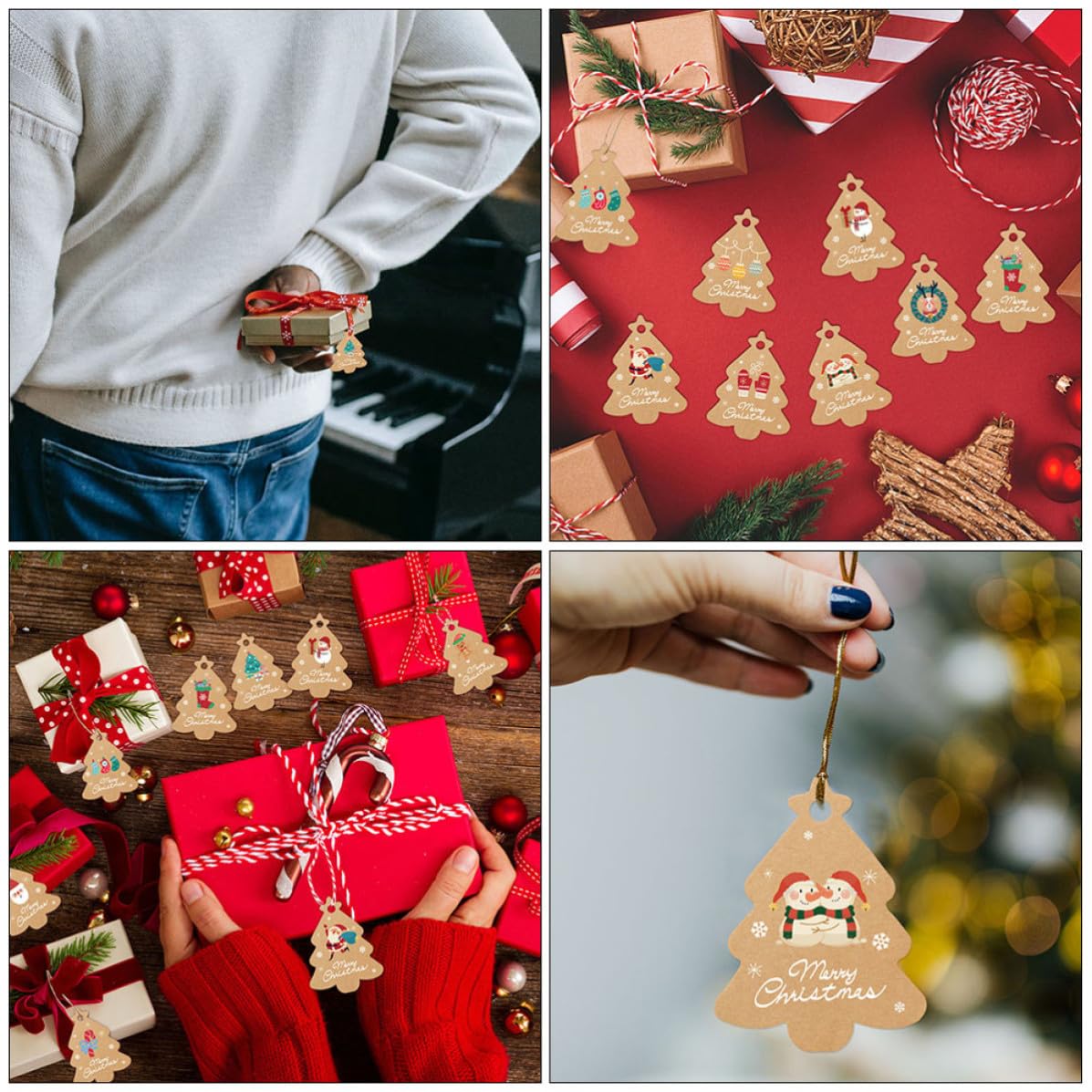 BESPORTBLE 8 Sets Weihnachtsbaum Anhänger Papieranhänger Satz aus Karton