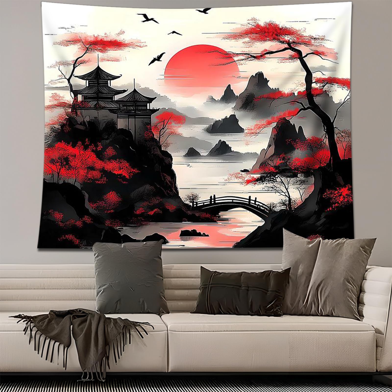 Simpkeely Arazzo Foresta Fantastica a Luce Nera, Albero Magico Naturale UV Reattivo Luminosa, Arazzo da Parete per Camera da Letto e Soggiorno - 150 x 200cm : Simpkeely