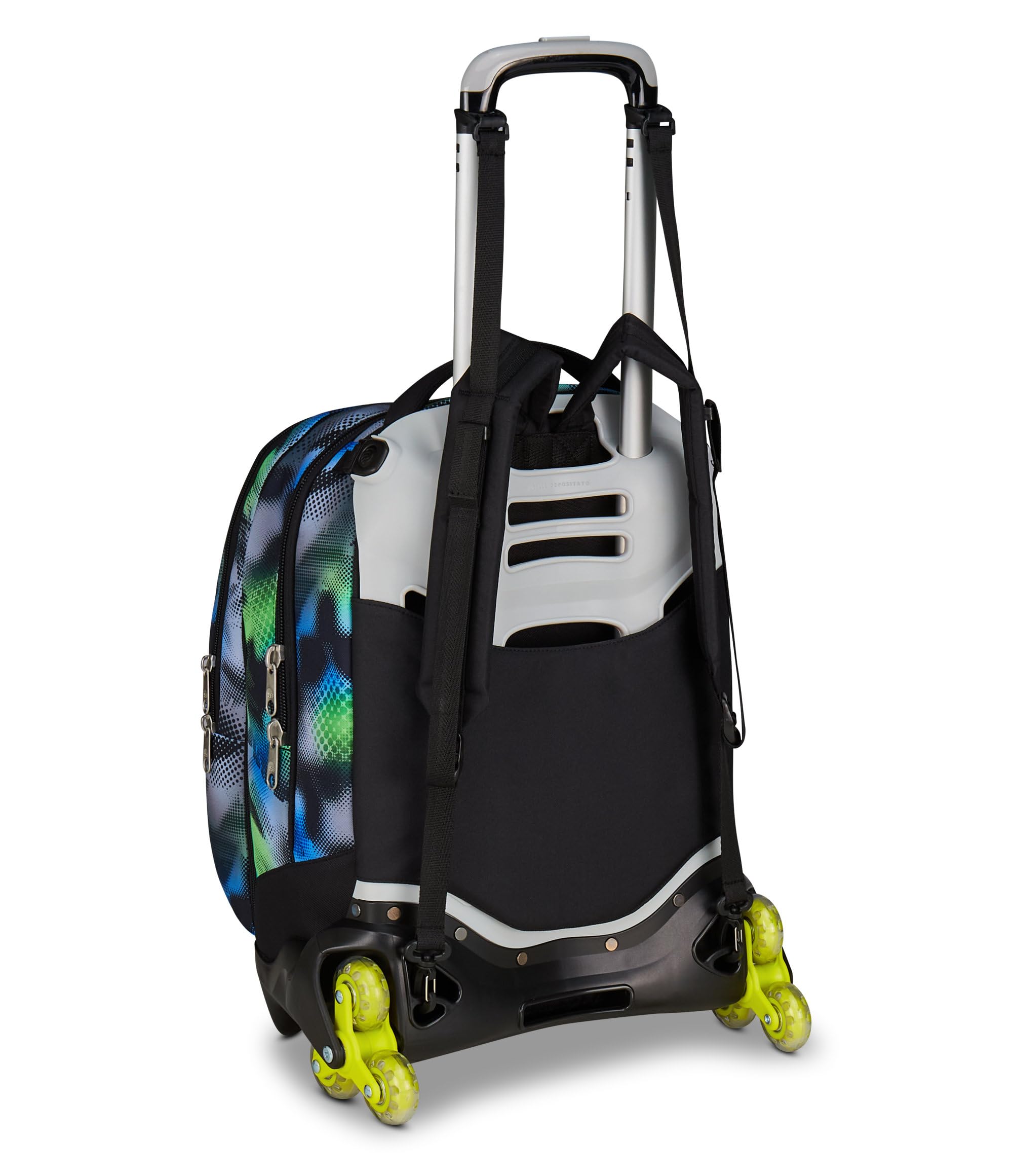 Seven Trolley Scuola Jack 3 Ruote Detach Write Down, Grigio, Zaino Con Carrello Sganciabile Da 37 Litri, Tasca Borraccia, Zainetto Staccabile, Multiuso e Spazioso, Per Scuola Elementare e Media,