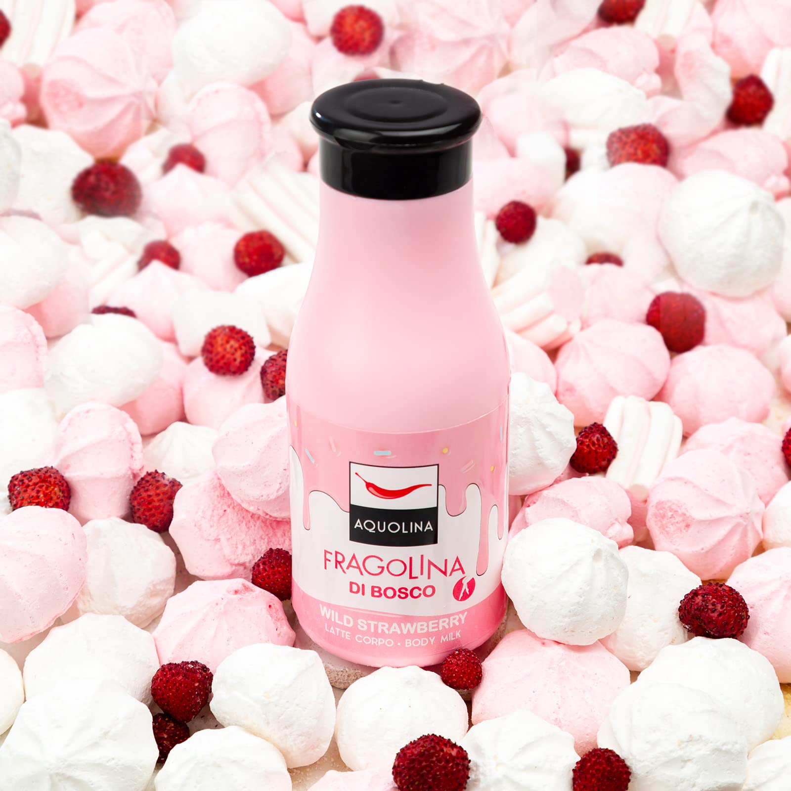 Aquolina Body Milk Wild Strawberries, Delicate and Enveloping for Velvety Skin - 250 ml