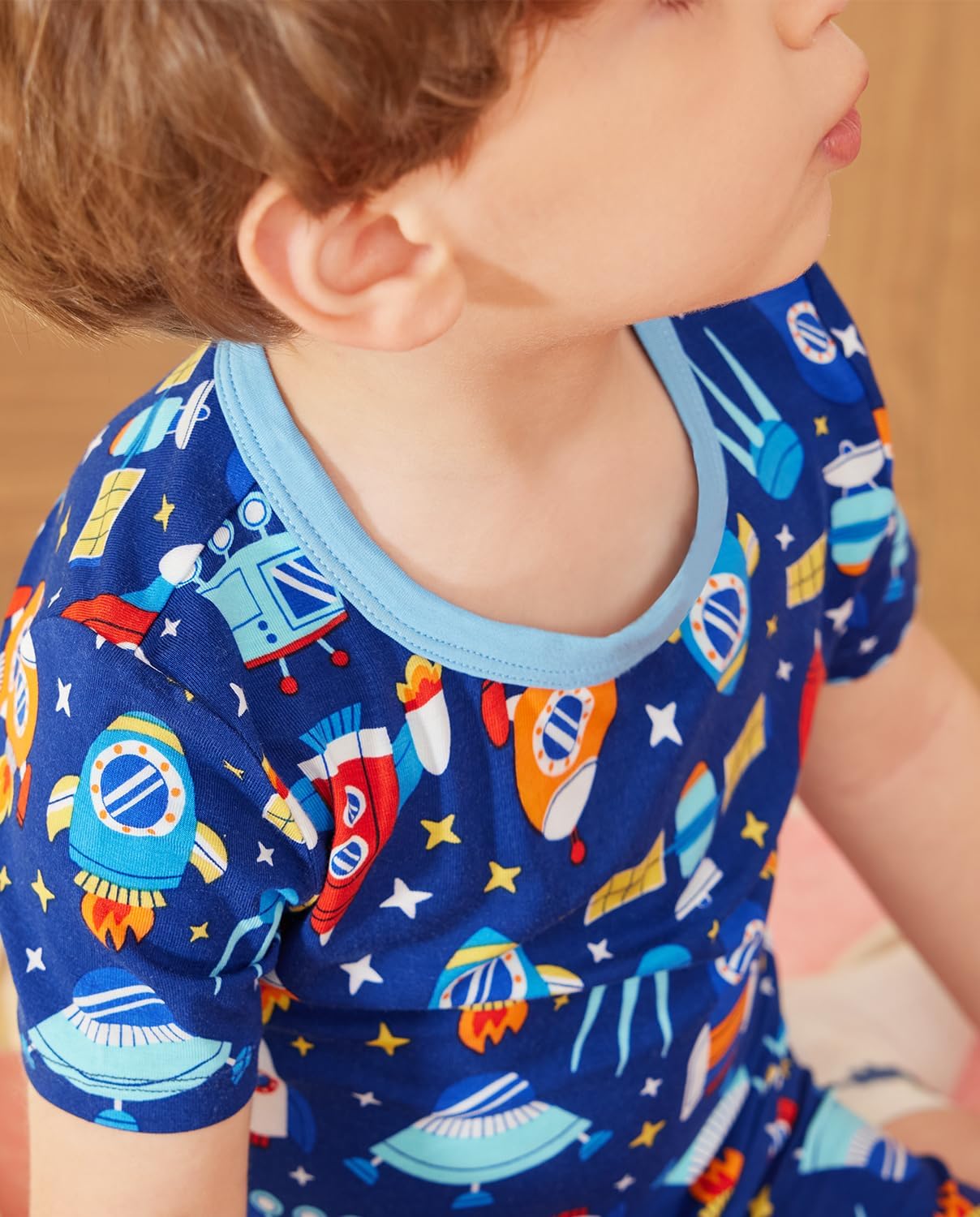 babee Reshinee Bamboo Viscose Toddler Car Pajamas Boys Girls Kids Short Cool Summer 12M-8Y Snug fit Pjs Set 2pcs