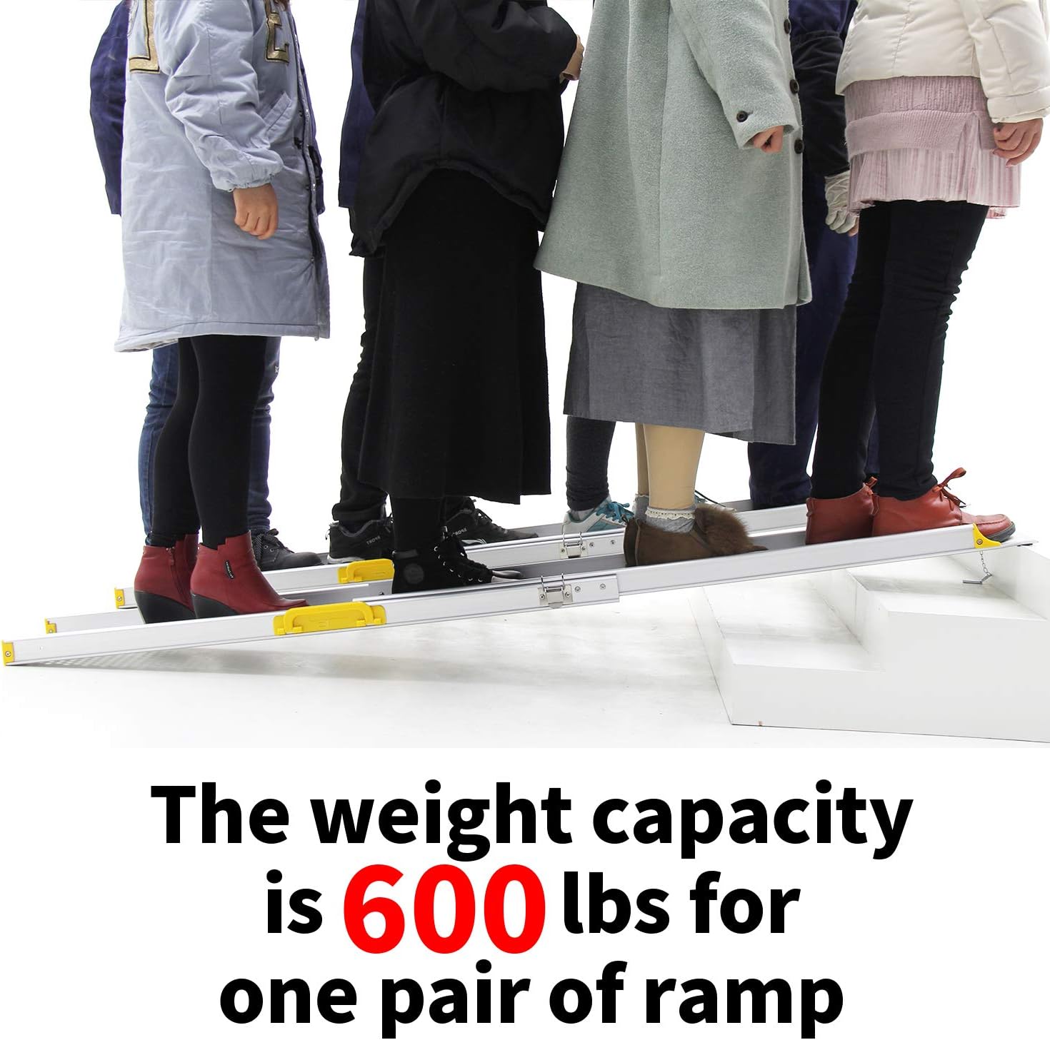 Ruedamann 6' Portable Aluminum Wheelchair Ramp,Telescoping Adjustable Non-Skid Ramp for Wheelchairs,Stairs,Vans, Steps, Holds Up to 600lbs(MR107-6) : Everything Else