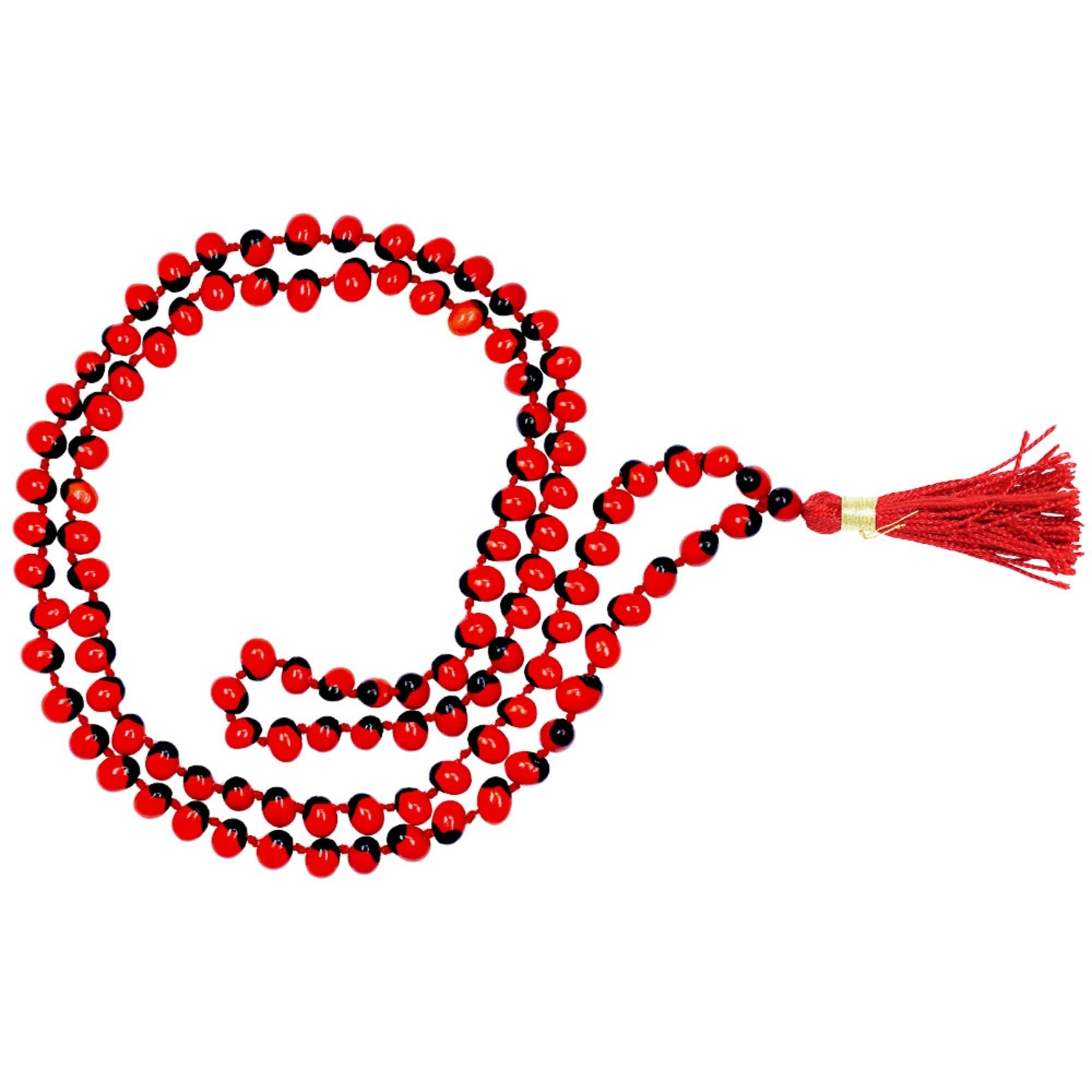 RDK Natural Original Red Gunja Ratti Chirmi Mala Necklace with Tassel Natural Rosary Jaapmala for Meditation Mantra Chanting & Pooja Astrology for Men & Women - Pack of 2-image-13