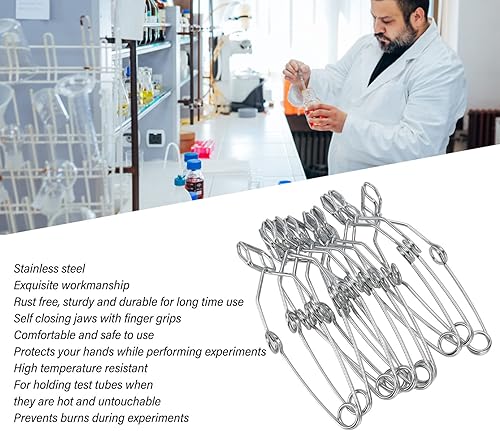Abrazadera de tubo de ensayo, abrazadera de tubo de ensayo de laboratorio con agarre de dedo, abrazadera de tubo de ensayo cómoda resistente a altas