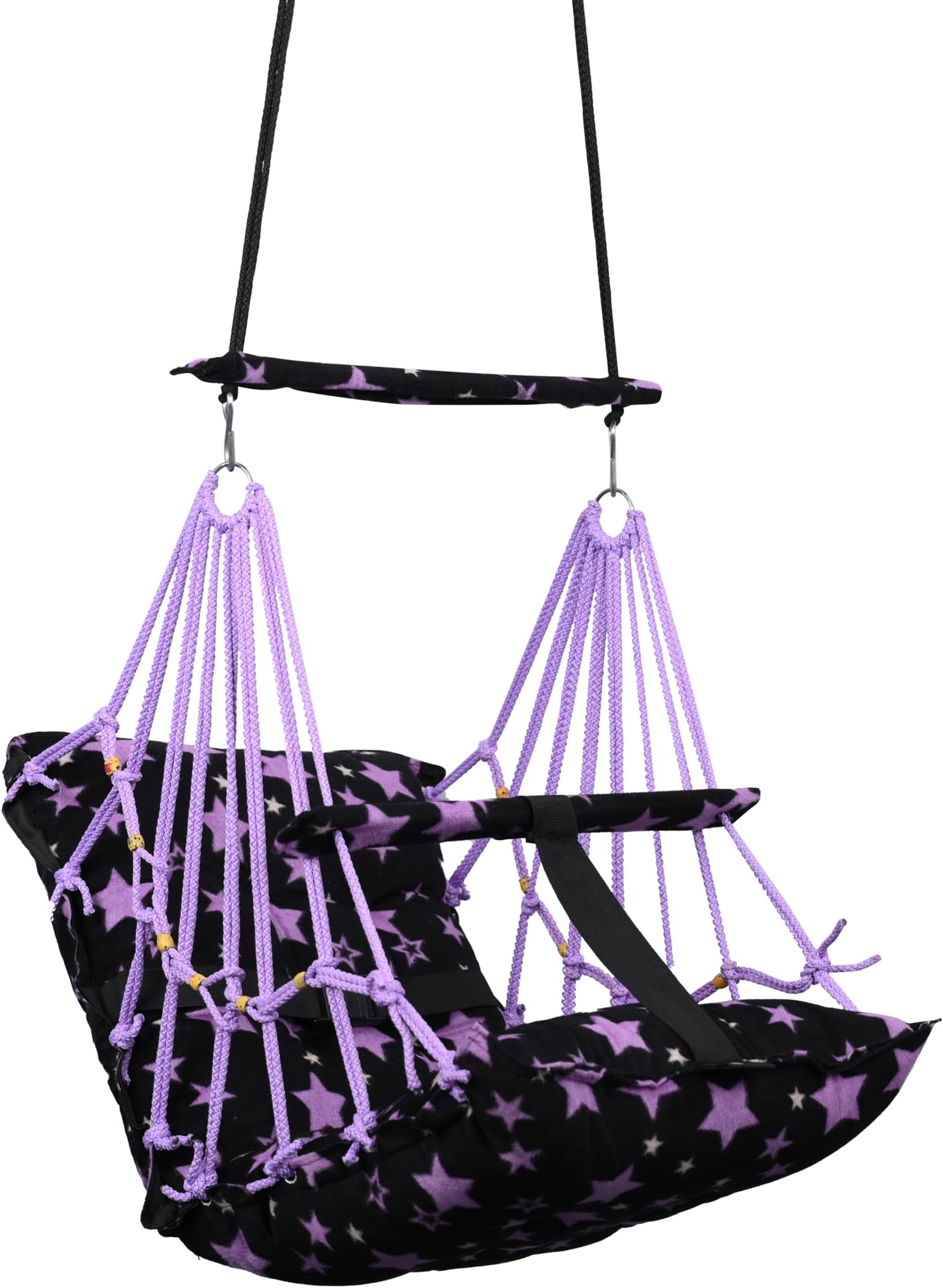 Cotton Swing Chair for Kids Baby's Children Folding and Washable1-3 Years with Safety Belt/Home,Garden Jhula for Babies|Swing for Kids | Seat and Back Side 16x16 inch