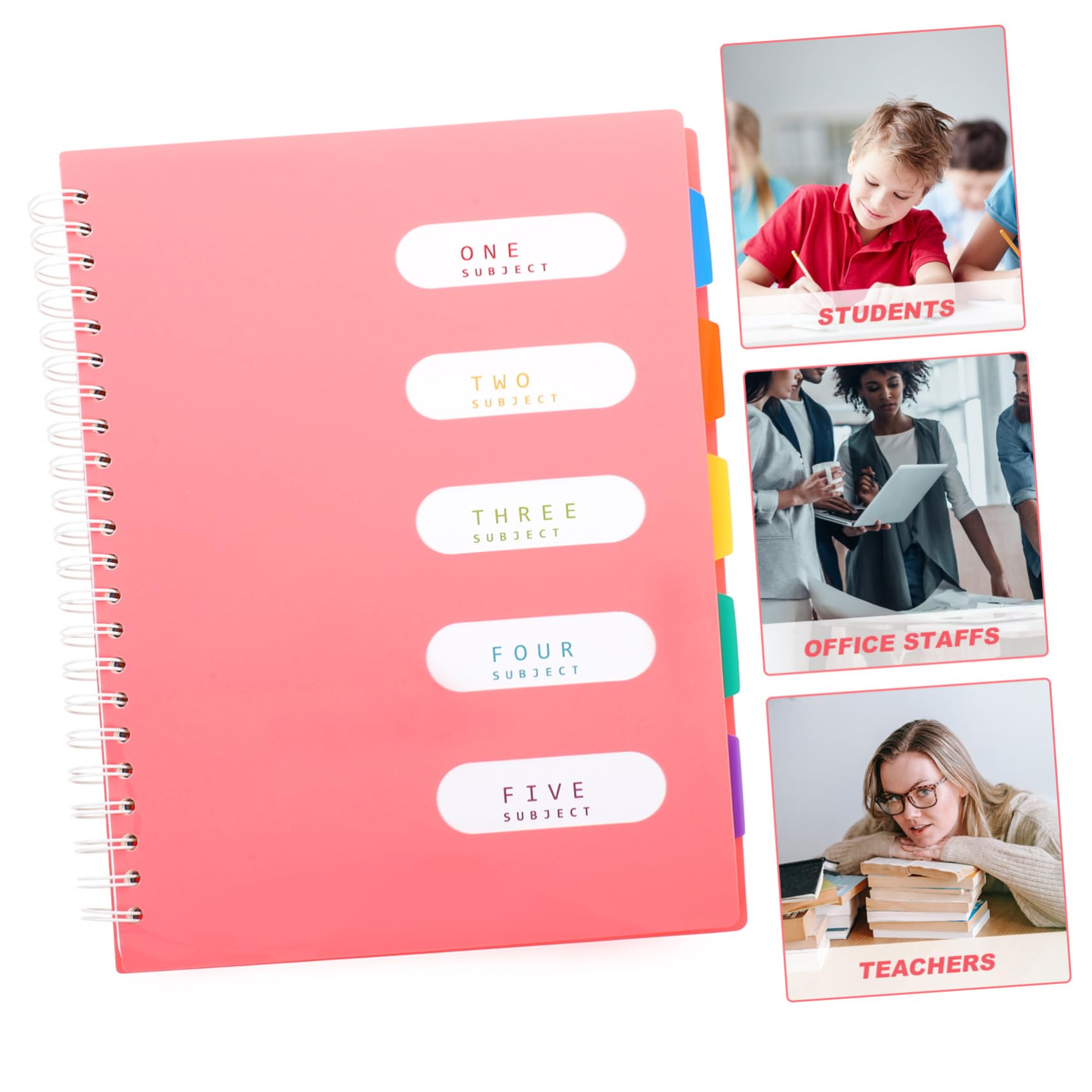 NUOBESTY Cuaderno de Espiral Libreta de Líneas para Escritura Bloc de Notas de Diario para Uso Escolar y Oficina Útiles Escolares Prácticos