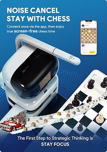 Miniatura 6 de Robot de ajedrez AI con brazo robótico tablero de ajedrez electrónico para computadora, 25 niveles de IA, más de 1200 ejercicios, entrenador de