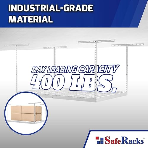 Miniatura 4 de SafeRacks Estante de almacenamiento de garaje superior - Estantes resistentes para garaje con capacidad de 400 libras, estantería de garaje fácil,