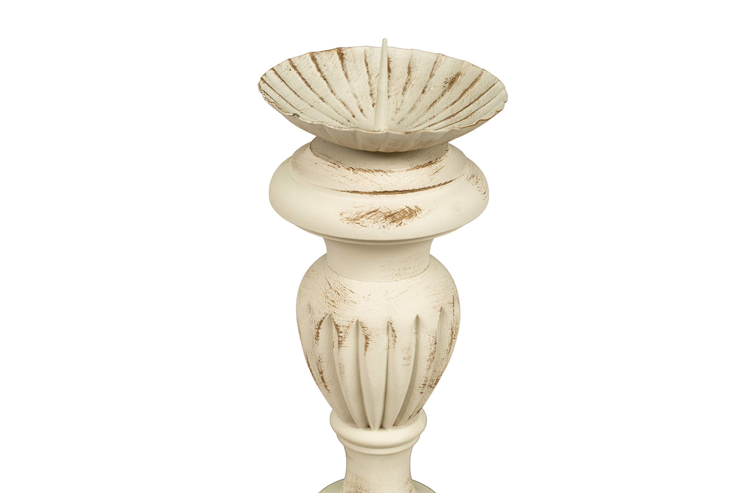Biscottini candeliere legno 150x30x30 cm | Portacandele legno | Candelabro bianco Made in Italy | Candelabri Shabby | Candelabro da terra