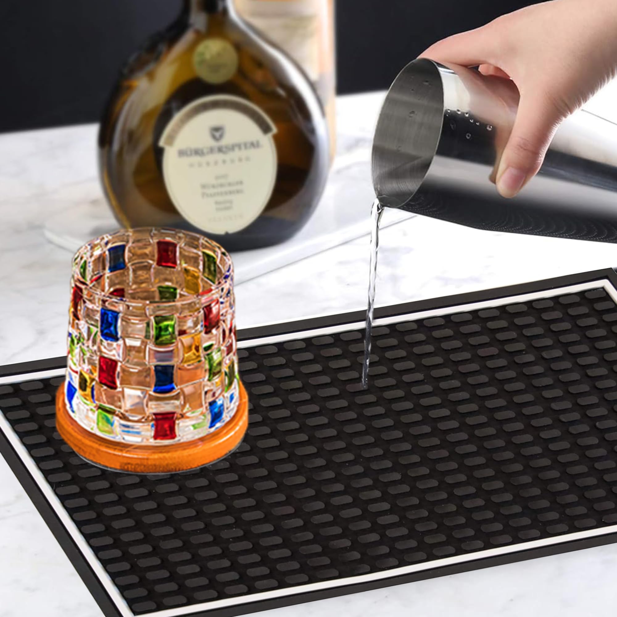 Tappetino Da Bar In Gomma Antiscivolo - 60x10.5 Cm Per Proteggere Il Bancone Da Fuoriuscite E Graffi - Foto 2