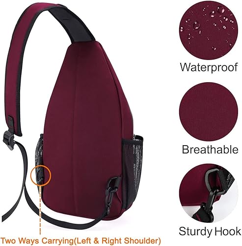 Miniatura 4 de MOSISO Mochila de cuerda (hasta 13 pulgadas), mochila cruzada multiusos en el pecho, un hombro, para viajes al aire libre, senderismo, mochila