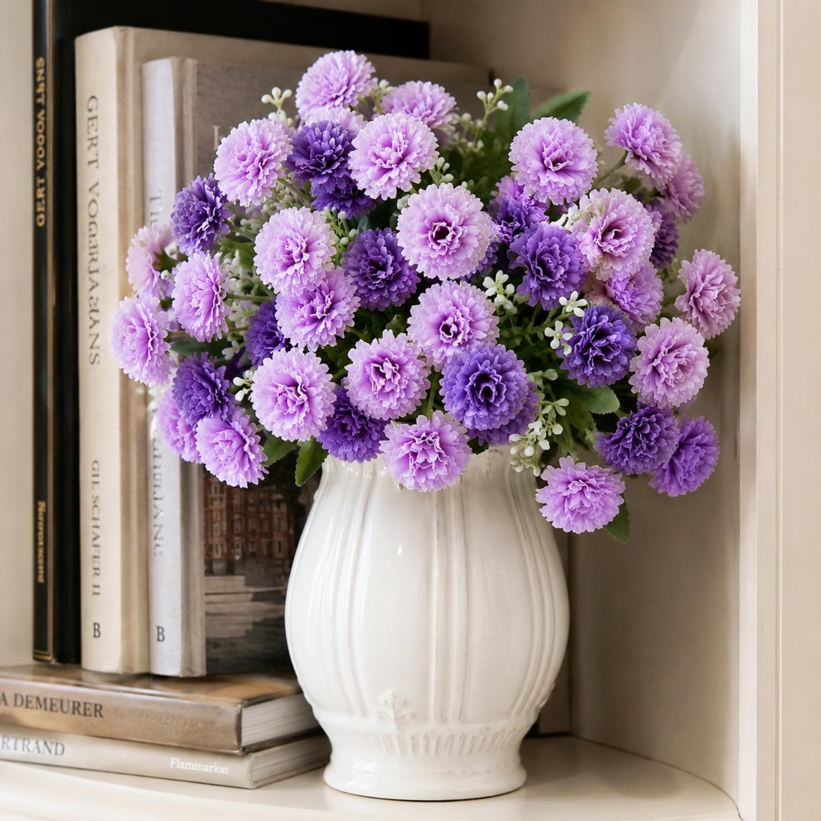 astylishome Artificial Flowers Purple Fake Flowers 35cm Real Touch Silk Faux Lilac Flowers Bouquets for Wedding Bridal Home Floral Arrangements Office Table Centerpieces Decor F3437 — image 1