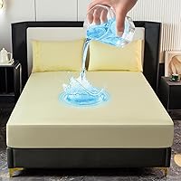 Vista 9 de Juego de sábanas bajeras impermeables – 3 piezas, cómodo protector de colchón transpirable sin ruido, bolsillo profundo, funda hipoalergénica