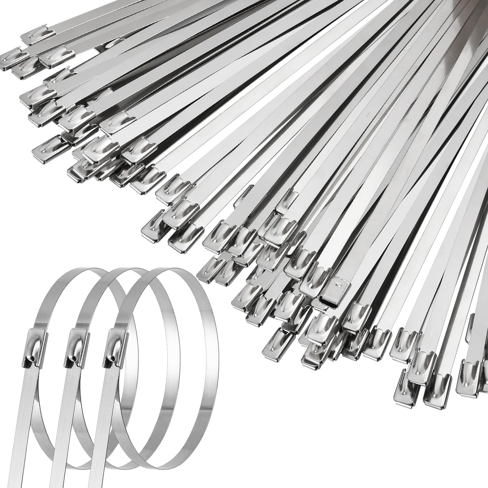 SHOWY SKY 100 Pcs Metal Cable Ties