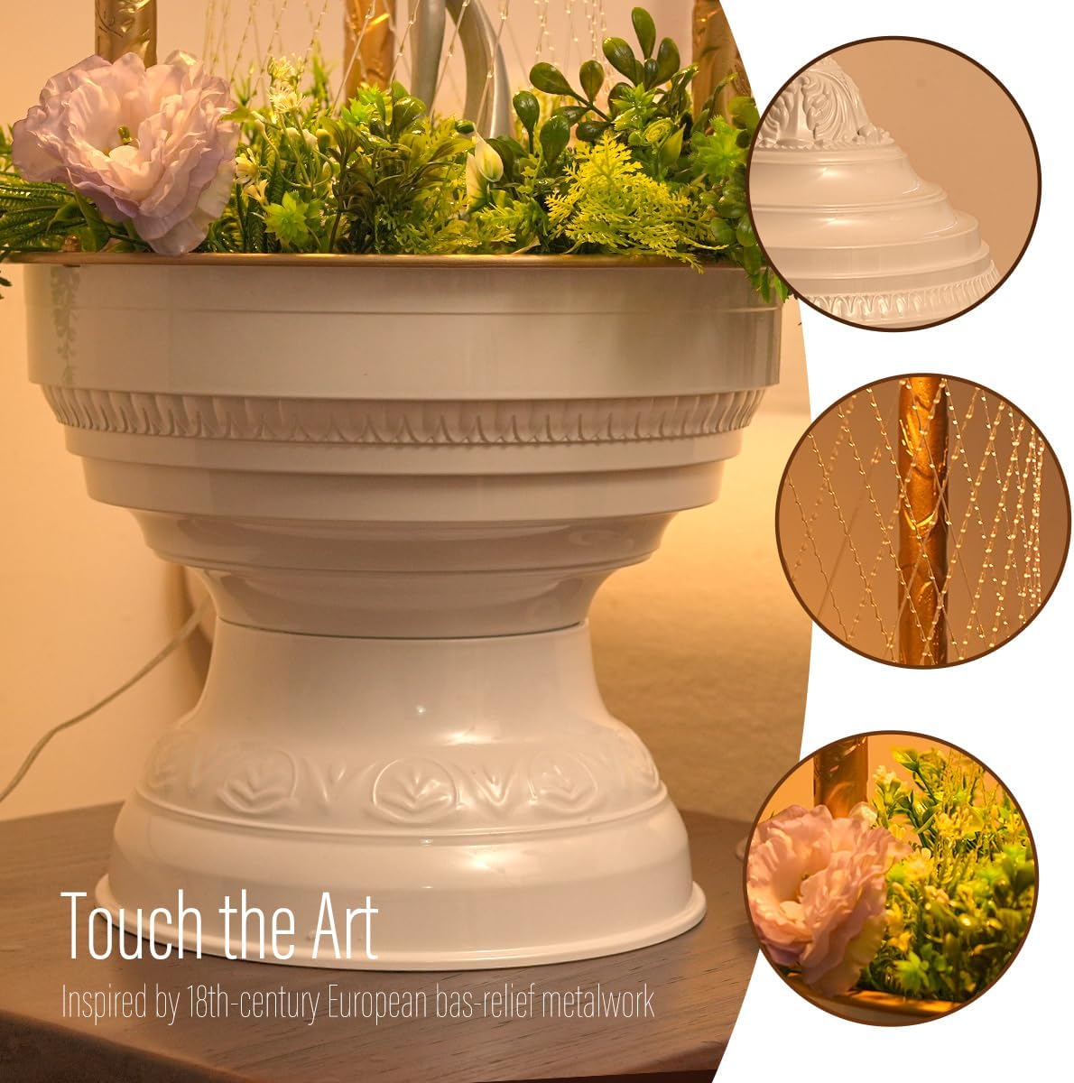 Oil Rain Lamp Vintage | Alabaster White Demeter Series-Single Line Version(13×13×36 in)-Mood Lighting and Luxury Ambient Sculpture for Home, Galleries, Dining Spaces, Hotel Lobbies