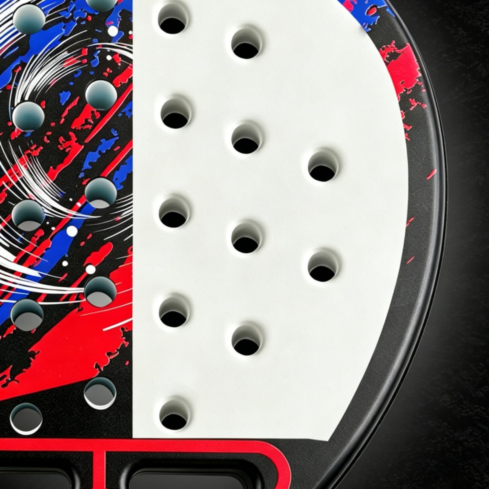 Racchetta da Paddle con Cinturino Perforata Racchetta da Paddle con Custodia in Fibra di Vetro Attrezzatura per Principianti, Giocatori, Allenamento