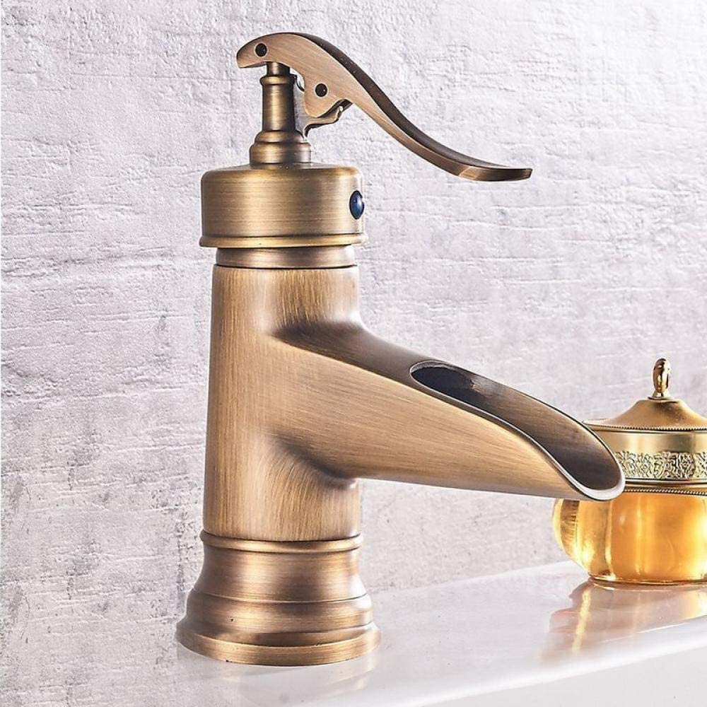 Rubinetto per lavabo da Bagno Bocca a Cascata Miscelatore per lavabo monocomando Rubinetto per lavabo monoforo Rubinetto per Acqua Calda e Fredda