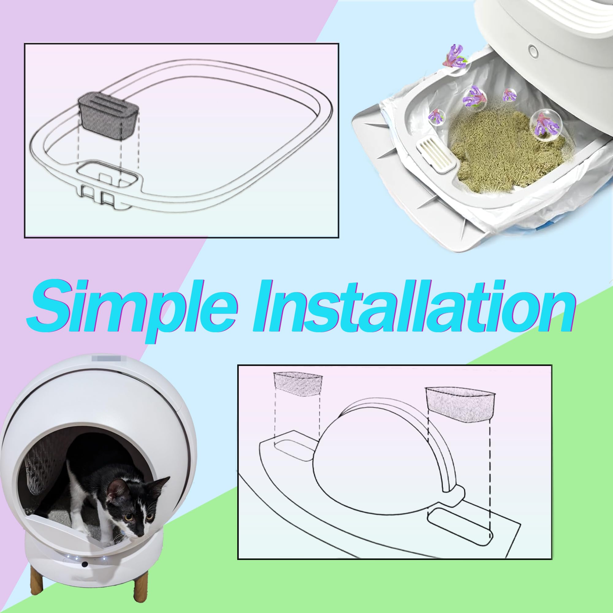 4 PCS Deodorant for PetSafe ScoopFree SmartSpin Self-Cleaning Cat Litter Box, Air Freshener for HHOLOVE Automatic Cat Litter Box, Cat Friendly Natural Plant-Based Odor Suppression - image 5