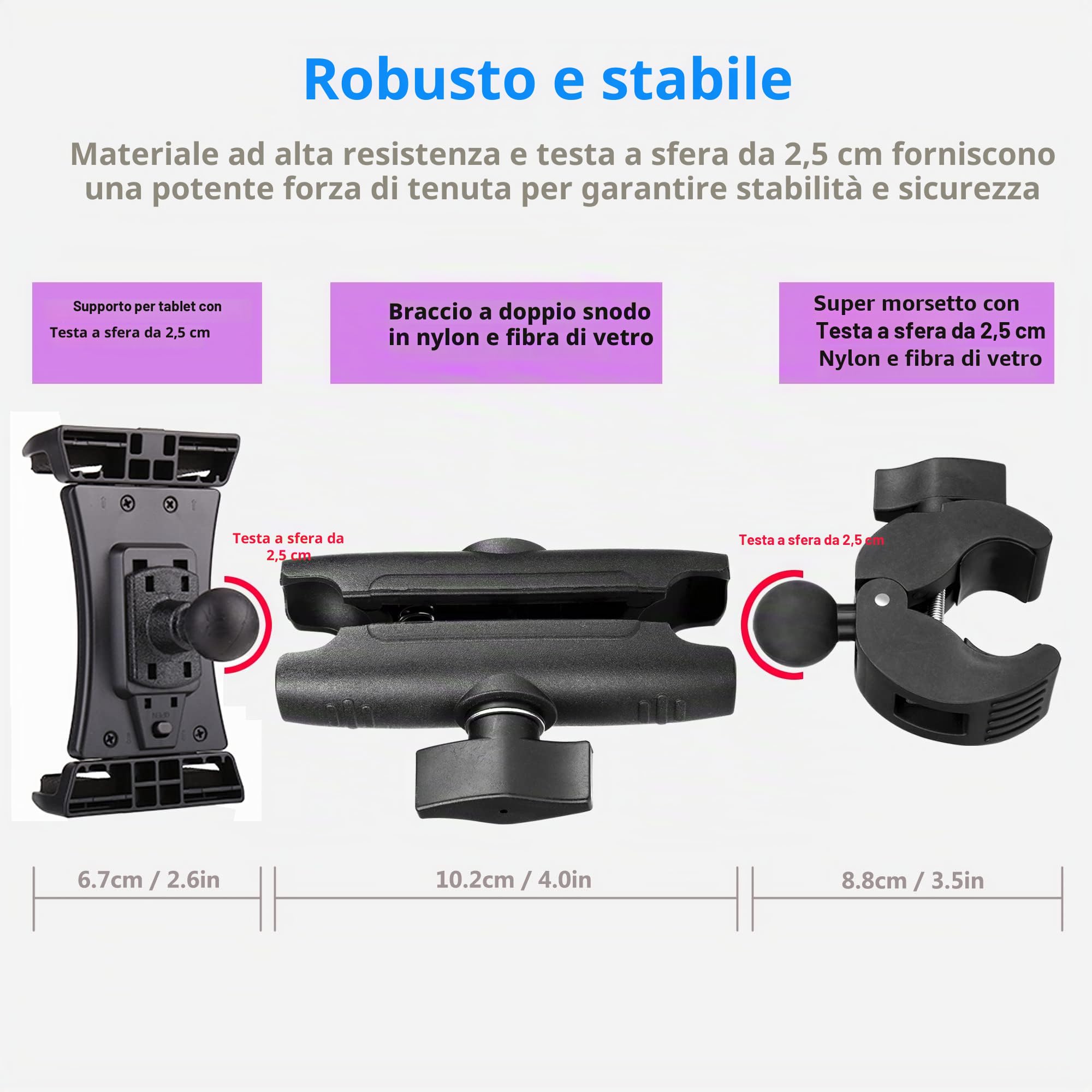 Tapis roulant Tablet Ipad Supporto manubrio bici morsetto per bicicletta stazionaria Ellittica Spin Bike Peloton Passeggino per 4-13 pollici Dispositivi, iPad Pro 12.9, Air, Mini, Galaxy Tabs, iPhone
