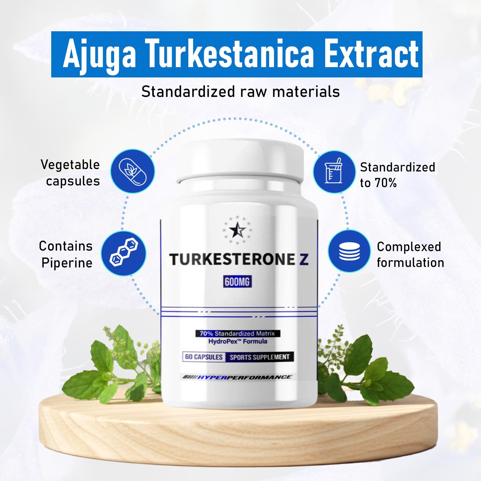 Turkesterone Supreme 70% with HydroPex™ - 60 V-Capsules (600mg) - Apex®