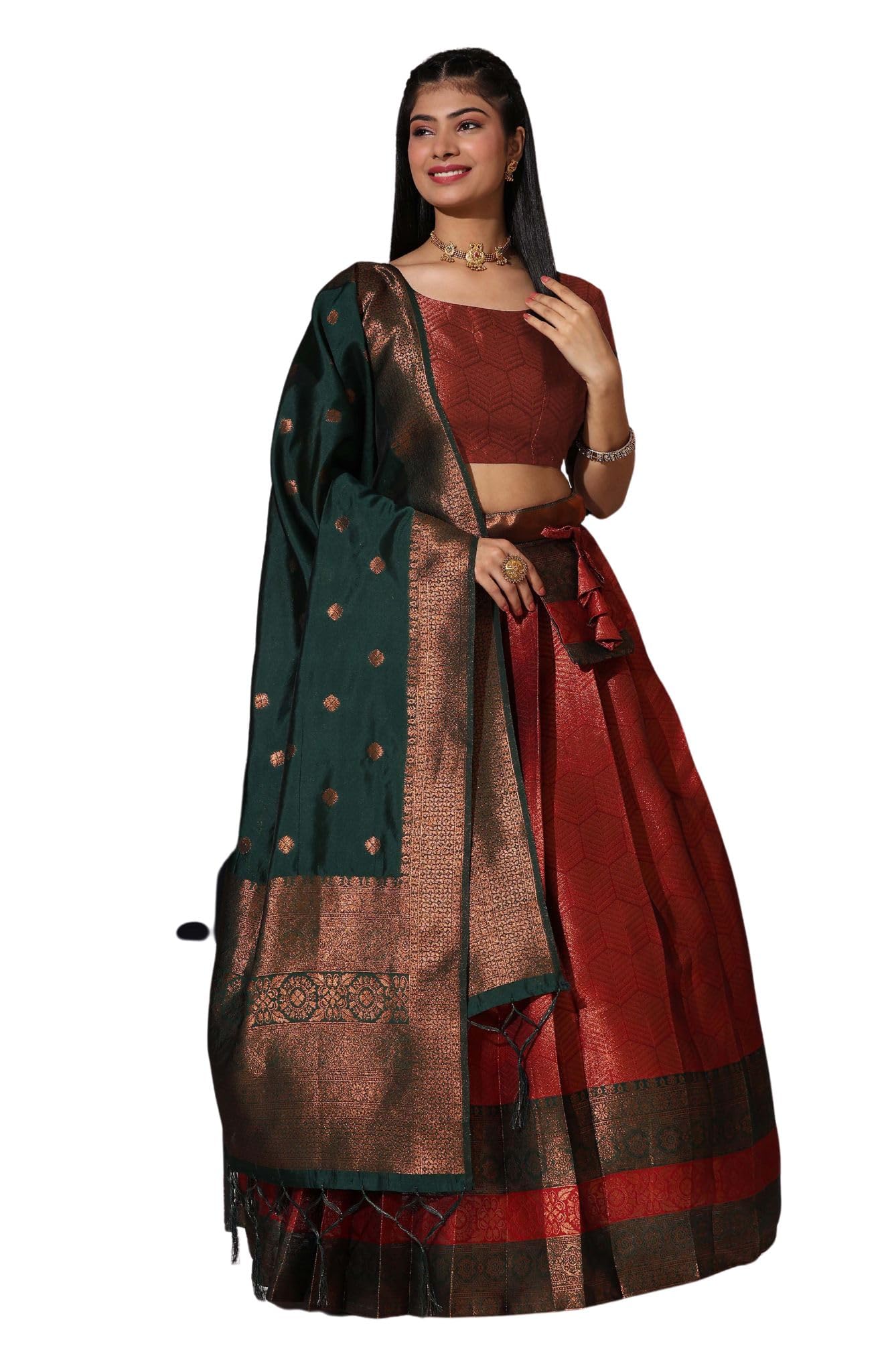 Traditional South India Half Saree for Women's-image-32