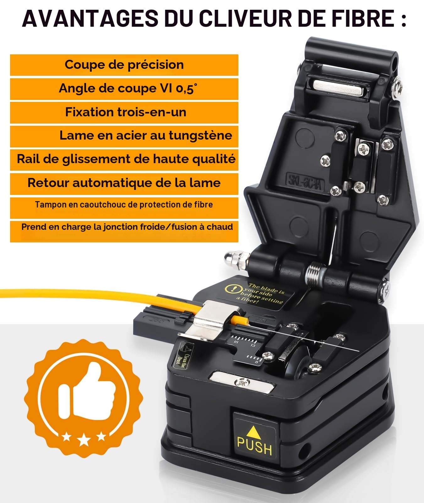 SKL-6C Couperet à fibre optique – Outil de coupe de câble de précision avec sac de transport pour une manipulation optimale de la fibre