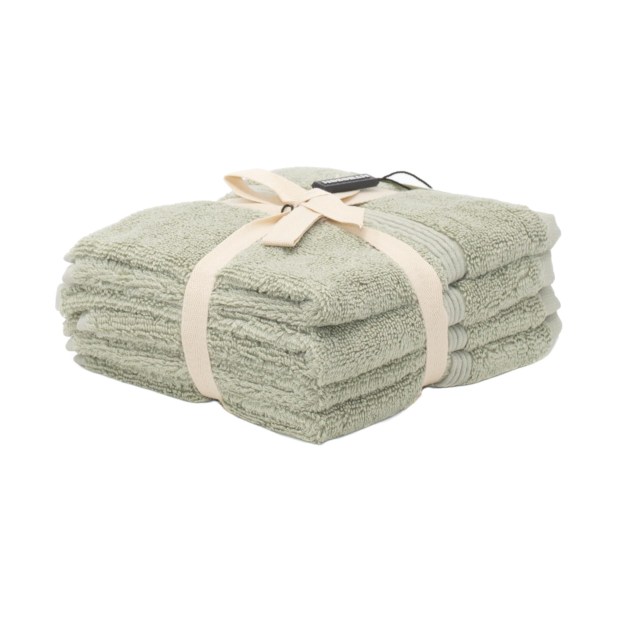 MOSOBAM Set di 12 asciugamani in bambù di lusso, 700 g/m², in cotone pettinato turco dell'Egeo, colore: verde alga marina