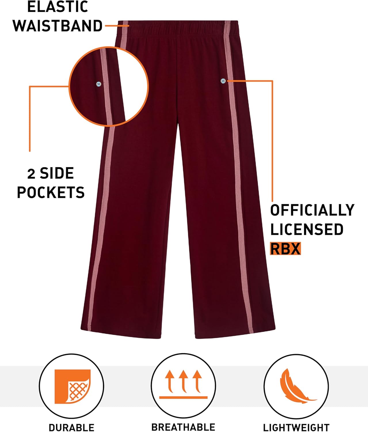 RBX Girls Sweatpants - 2 Pack Soft Athletic Fleece Girls Joggers - Active Kids Sweatpants with Pockets & Elastic Waist (4-16) - Image 2